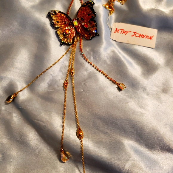 Betsy Johnson Butterfly Necklace - Picture 2 of 4